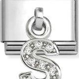 Nomination Classic Silver CZ Initial Drop Charm
