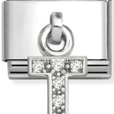 Nomination Classic Silver CZ Initial Drop Charm