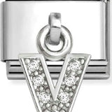 Nomination Classic Silver CZ Initial Drop Charm