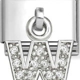 Nomination Classic Silver CZ Initial Drop Charm