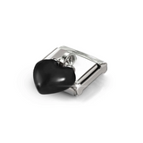 Nomination Classic Silver Enamel Black Heart Charm