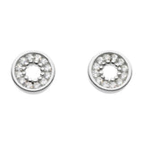 Dew Silver Open Circle CZ Stud Earrings