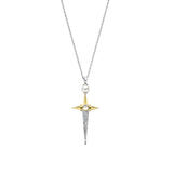 Ti Sento Pearl Elongated Star Sword Pendant Necklace