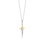 Ti Sento Pearl Elongated Star Sword Pendant Necklace