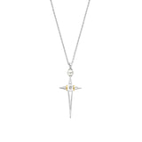 Ti Sento Pearl Elongated Star Sword Pendant Necklace