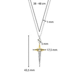 Ti Sento Pearl Elongated Star Sword Pendant Necklace