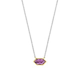 Ti Sento Hexagonal Purple CZ Pendant Necklace SALE