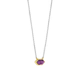 Ti Sento Hexagonal Purple CZ Pendant Necklace SALE