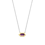 Ti Sento Hexagonal Purple CZ Pendant Necklace SALE