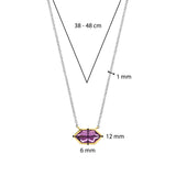 Ti Sento Hexagonal Purple CZ Pendant Necklace SALE