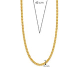 Ti Sento Sterling Silver Curb Chain Necklace Golden 4mm