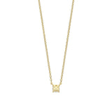 Ti Sento Classic Solitaire Sterling Silver CZ Necklace Golden