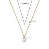 Ti Sento Classic Solitaire Sterling Silver CZ Necklace Golden