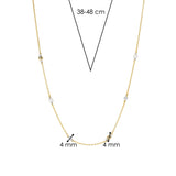 Ti Sento Pearl Silver Gold Plated Charm Necklace