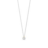 Ti Sento Classic Square Halo Sterling Silver CZ Necklace Golden