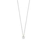 Ti Sento Classic Square Halo Sterling Silver CZ Necklace Golden