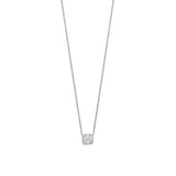 Ti Sento Classic Square Halo Sterling Silver CZ Necklace