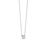Ti Sento Classic Square Halo Sterling Silver CZ Necklace