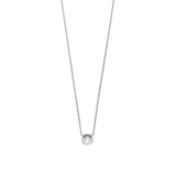 Ti Sento Classic Square Halo Sterling Silver CZ Necklace