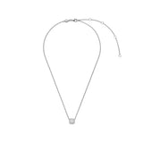 Ti Sento Classic Square Halo Sterling Silver CZ Necklace