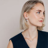 Ti Sento Classic Square Halo Sterling Silver CZ Necklace