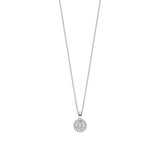 Ti Sento Classic Round Halo Sterling Silver CZ Necklace