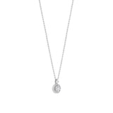Ti Sento Classic Round Halo Sterling Silver CZ Necklace