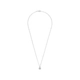 Ti Sento Classic Round Halo Sterling Silver CZ Necklace