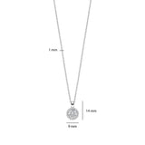 Ti Sento Classic Round Halo Sterling Silver CZ Necklace