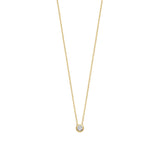 Ti Sento Classic Solitaire Sterling Silver CZ Necklace Golden
