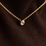 Ti Sento Classic Solitaire Sterling Silver CZ Necklace Golden