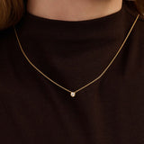 Ti Sento Classic Solitaire Sterling Silver CZ Necklace Golden