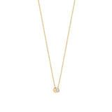 Ti Sento Classic Solitaire Sterling Silver CZ Necklace Golden