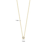Ti Sento Classic Solitaire Sterling Silver CZ Necklace Golden
