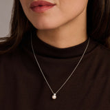 Ti Sento Classic Snowman Pearl Sterling Silver CZ Necklace
