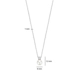 Ti Sento Classic Snowman Pearl Sterling Silver CZ Necklace
