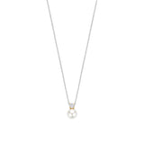Ti Sento Classic Snowman Pearl Sterling Silver CZ Necklace Golden