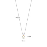 Ti Sento Classic Snowman Pearl Sterling Silver CZ Necklace Golden