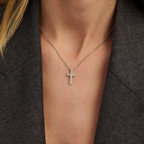 Ti Sento Classic Cross Sterling Silver CZ Necklace