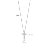 Ti Sento Classic Cross Sterling Silver CZ Necklace