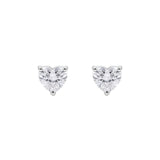 Dew Sterling Silver Heart Shape CZ Stud Earrings