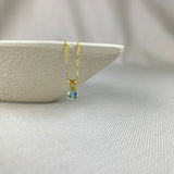 18ct Yellow Gold Aquamarine Diamond Elven Loop Pendant