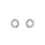 Dew Open Mini Circle CZ Stud Earrings