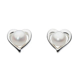 Dew Heart with Pearl Stud Earrings