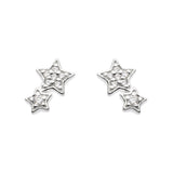 Dew Double Star CZ Stud Earrings