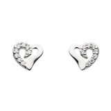 Dew Open Heart CZ Stud Earrings