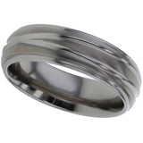 Titanium Crossover Groove Design Band Ring 7mm SALE