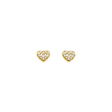 Dew Gold Plated CZ Pavé Small Heart Stud Earrings