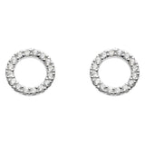 Dew White CZ Open Circle Stud Earrings