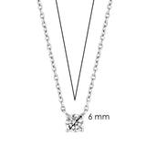 Ti Sento Petite Solitaire Claw Set CZ Pendant Necklace